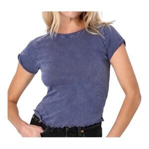 We the Free Be My Baby Tee Women XS Blue NWOT 100% Cotton